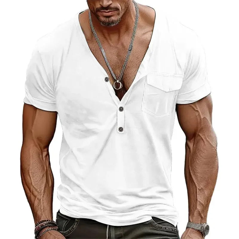 Niko V-Neck Pocket Tee – FlexFit Edition