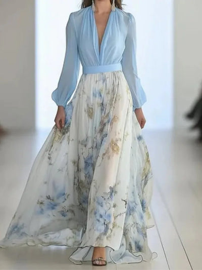 Lunara Deep V Maxi – Effortless Allure for Every Escape