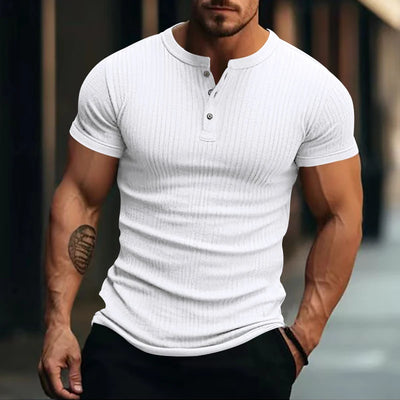 Eron Striped Knit Henley – Ease Line Edition
