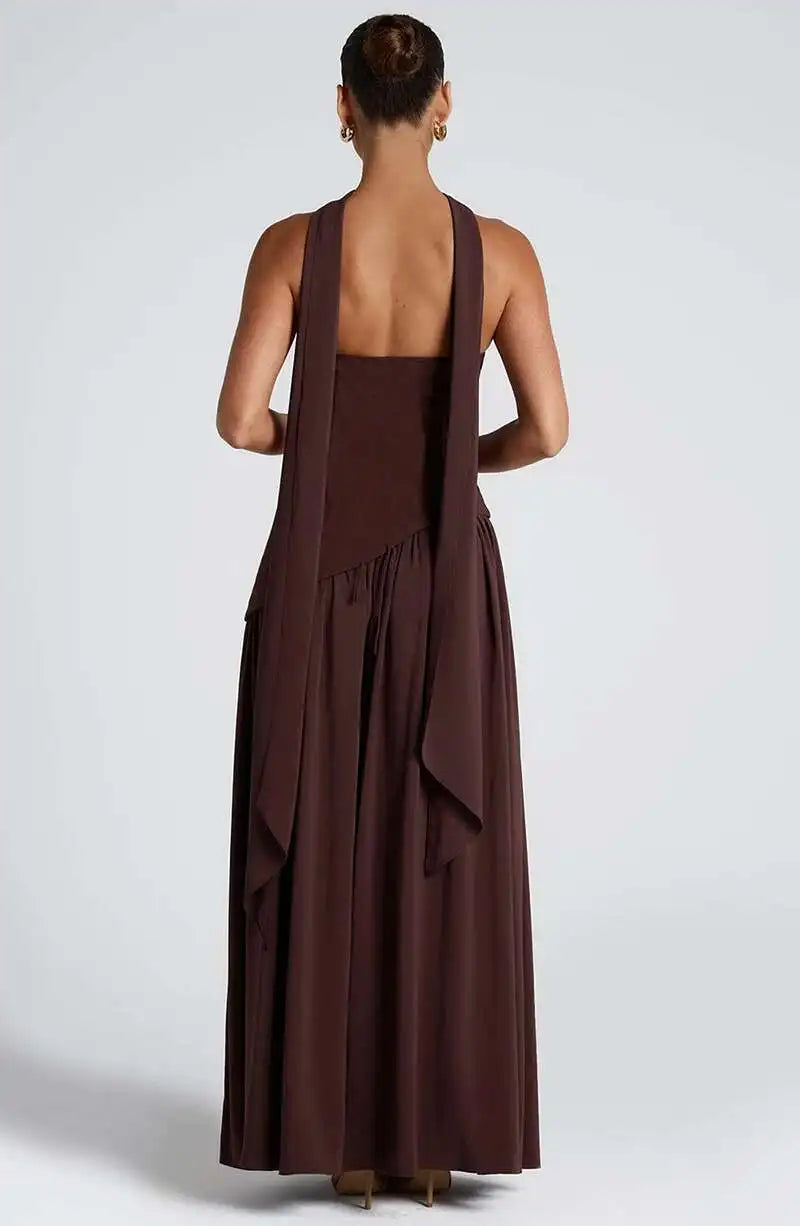 Siena Strapless Maxi Dress – Split Flame Edition
