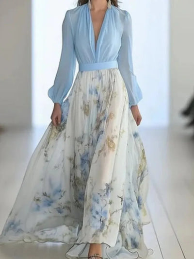 Lunara Deep V Maxi – Effortless Allure for Every Escape