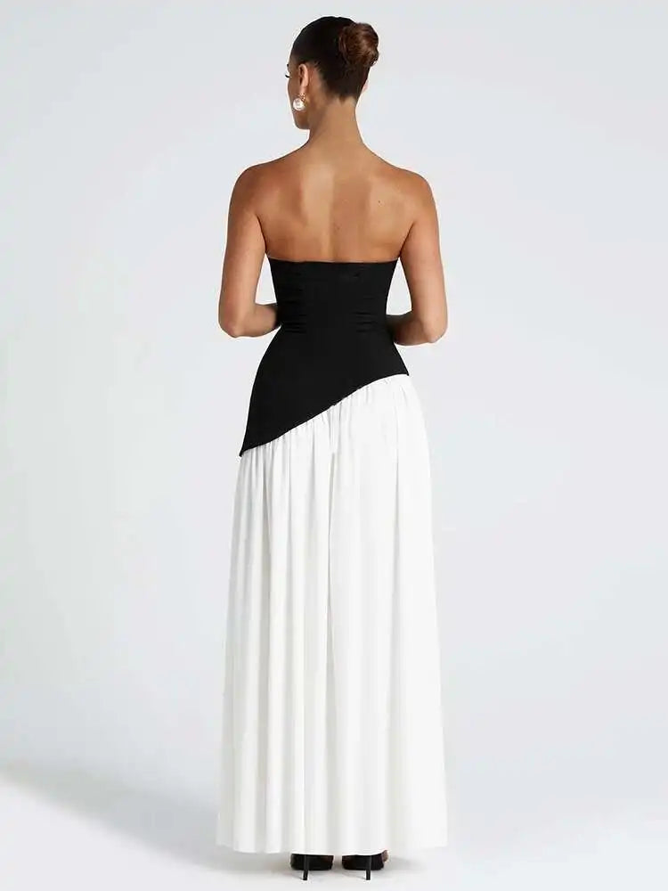 Siena Strapless Maxi Dress – Split Flame Edition
