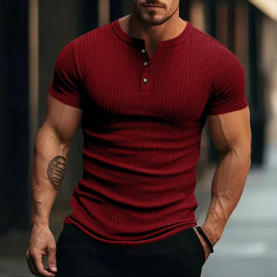 Eron Striped Knit Henley – Ease Line Edition