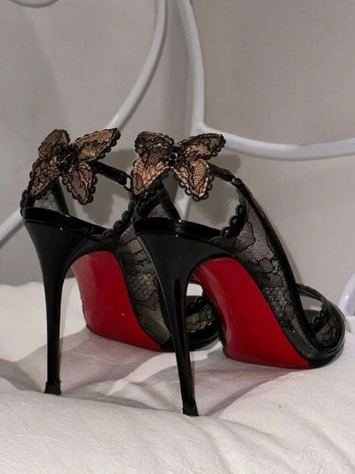 Nina Sexy Lace Bowknot High Heels  Sandals