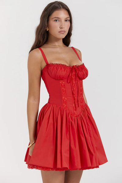 Faye Lace Corset Mini Dress – Summer Bloom Edition