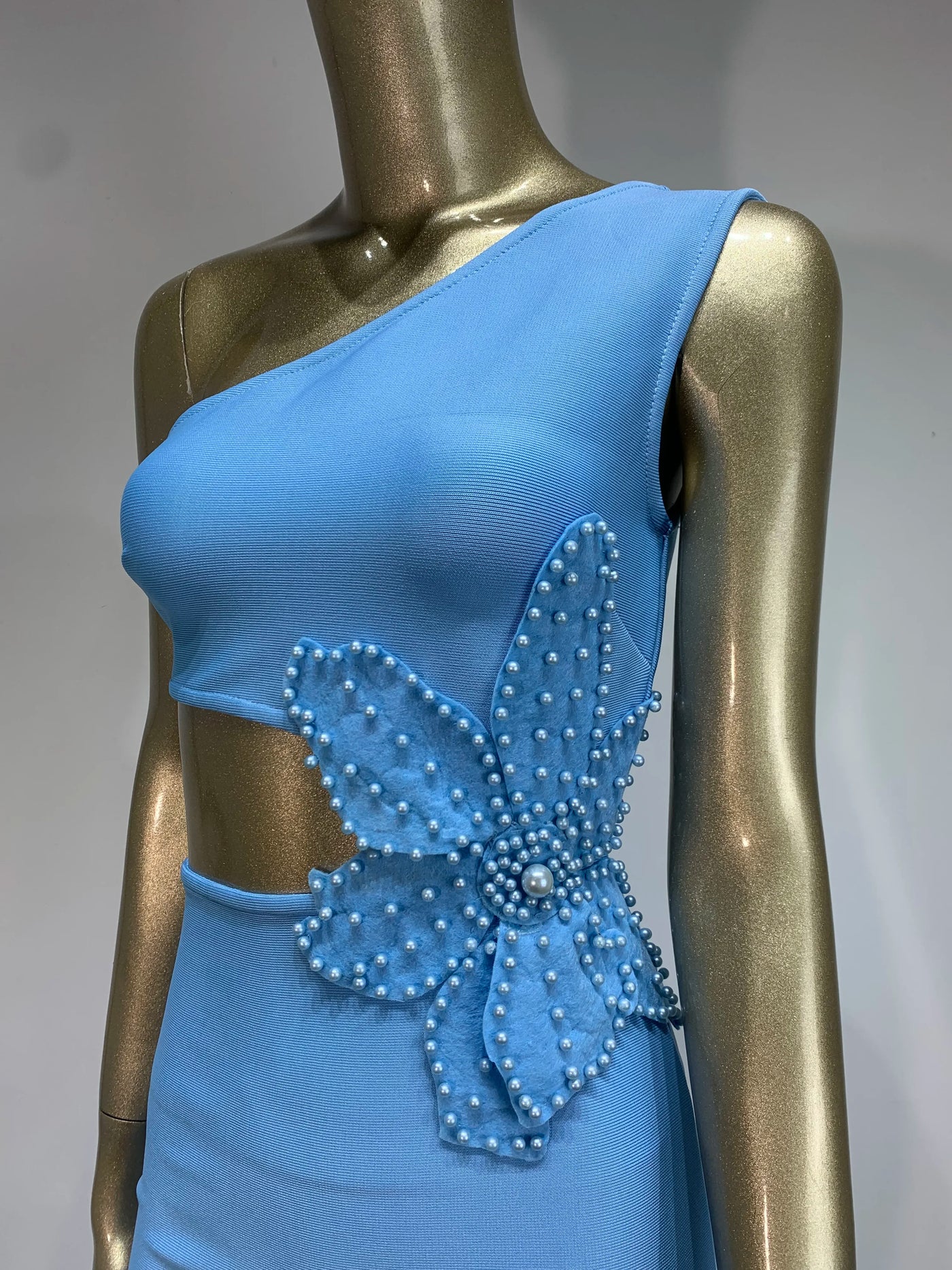 Elise One-Shoulder Dress – Pearl Sky Edition