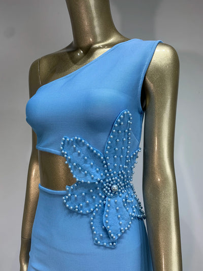 Elise One-Shoulder Dress – Pearl Sky Edition