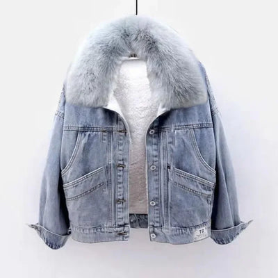 Nova Zip-Up Denim Hoodie Coat
