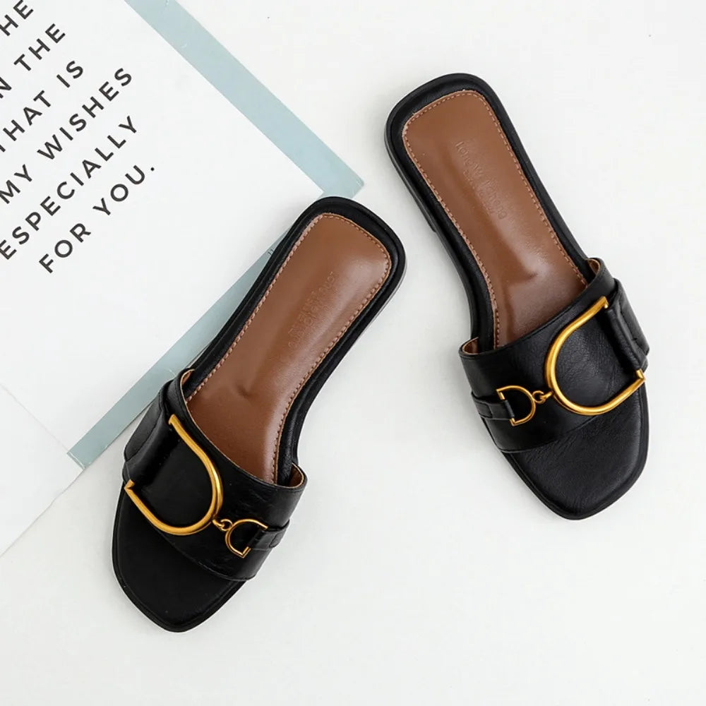 Lyn Summer Square Flat Sandals