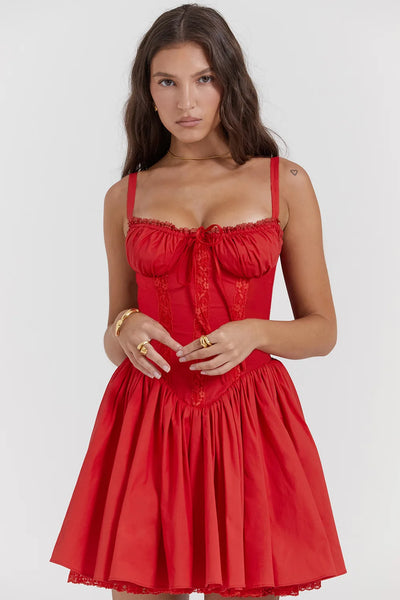 Faye Lace Corset Mini Dress – Summer Bloom Edition