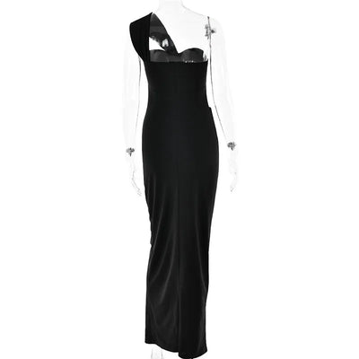 Luna One-Shoulder Maxi Dress – Sculpted Silence Edition