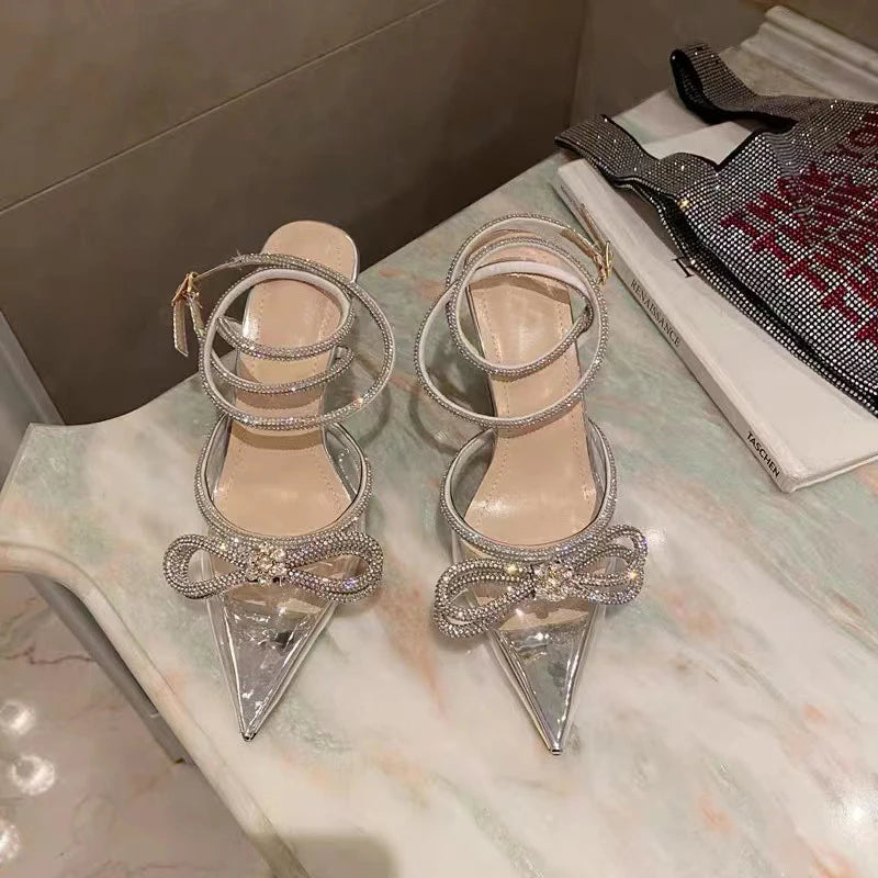Aurora Crystal Bow Heels