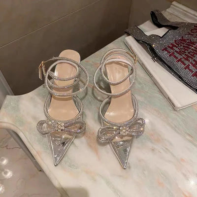Aurora Crystal Bow Heels