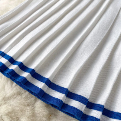 Luna Pleat Polo Set – Knit Mini Two-Piece