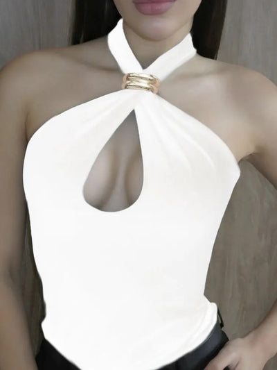 Nova Twist Backless Crop – Y2K Sculpted Edition