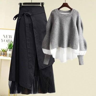 Isla Knit Layered Skirt Set