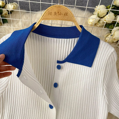 Luna Pleat Polo Set – Knit Mini Two-Piece