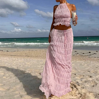 Solei Backless Boho Set – Two-Piece Maxi Edition