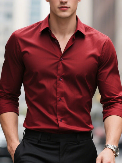 NoirFlex Classic Shirt – Men's Stretch Edition