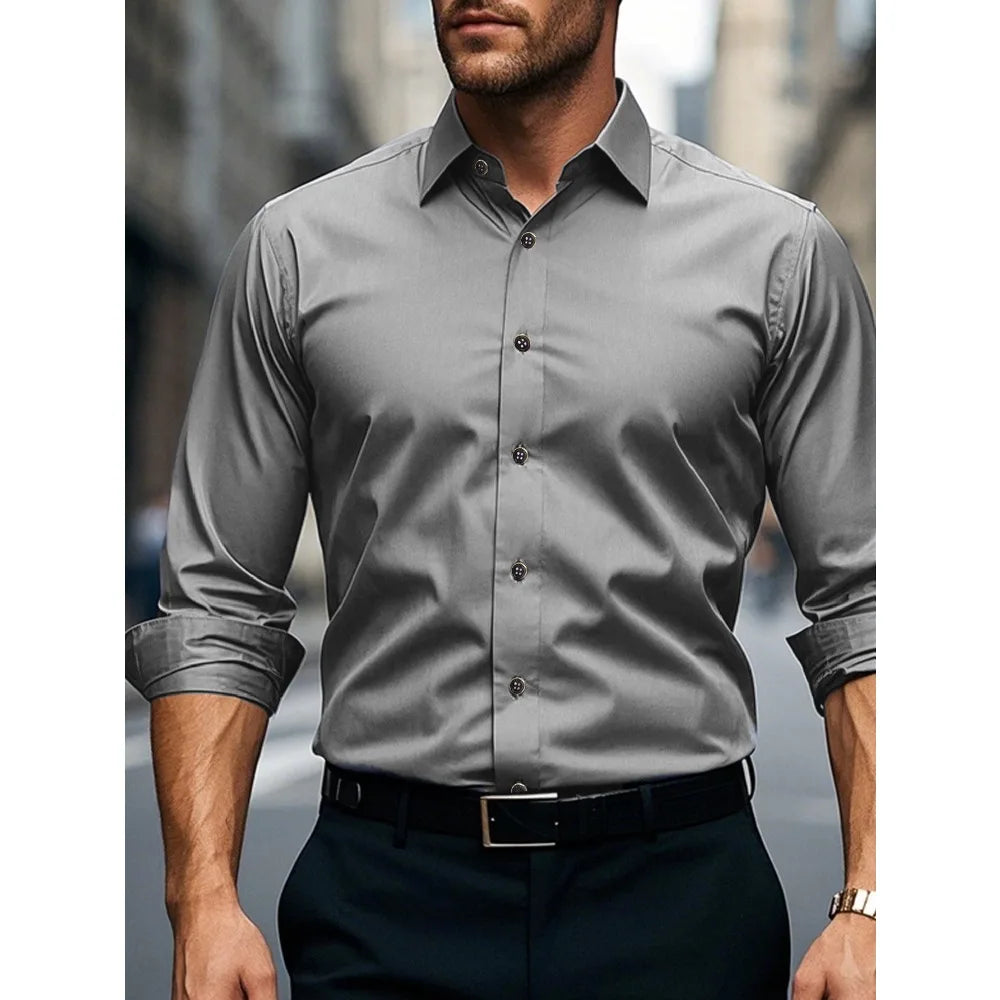 NoirFlex Classic Shirt – Men's Stretch Edition