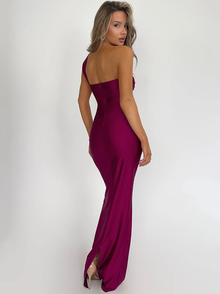 Luna One-Shoulder Maxi Dress – Sculpted Silence Edition