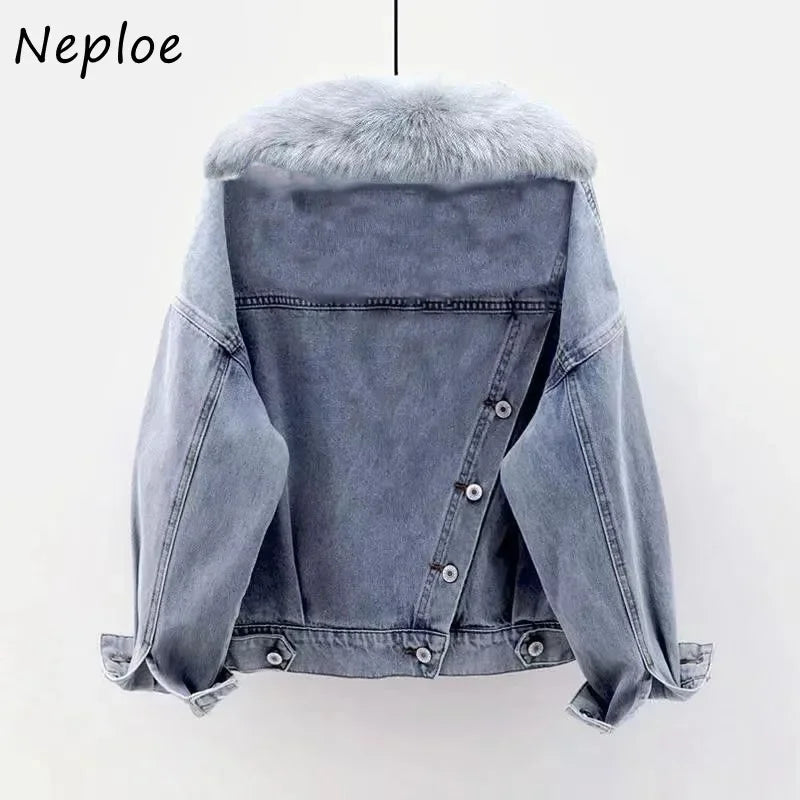 Nova Zip-Up Denim Hoodie Coat