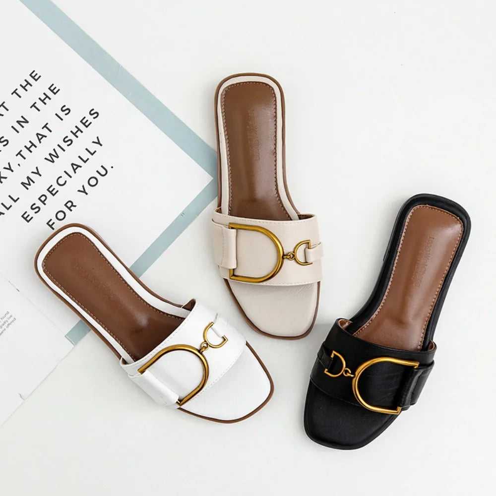 Lyn Summer Square Flat Sandals