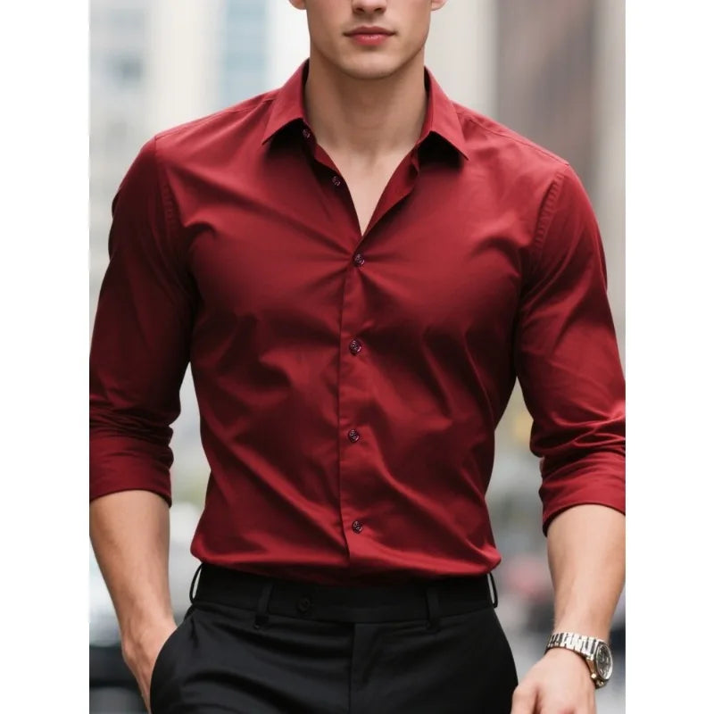 NoirFlex Classic Shirt – Men's Stretch Edition