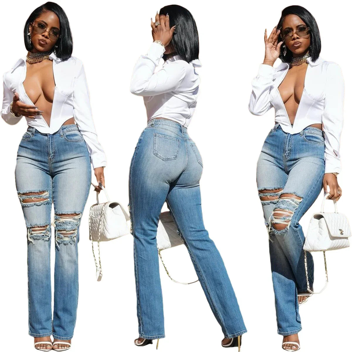 Nova Ripped Straight Jeans – Vintage Street Edition