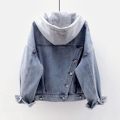 Nova Zip-Up Denim Hoodie Coat