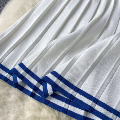 Luna Pleat Polo Set – Knit Mini Two-Piece