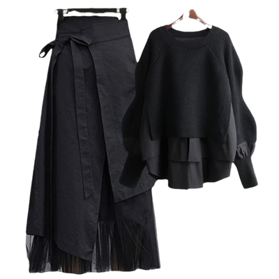 Isla Knit Layered Skirt Set