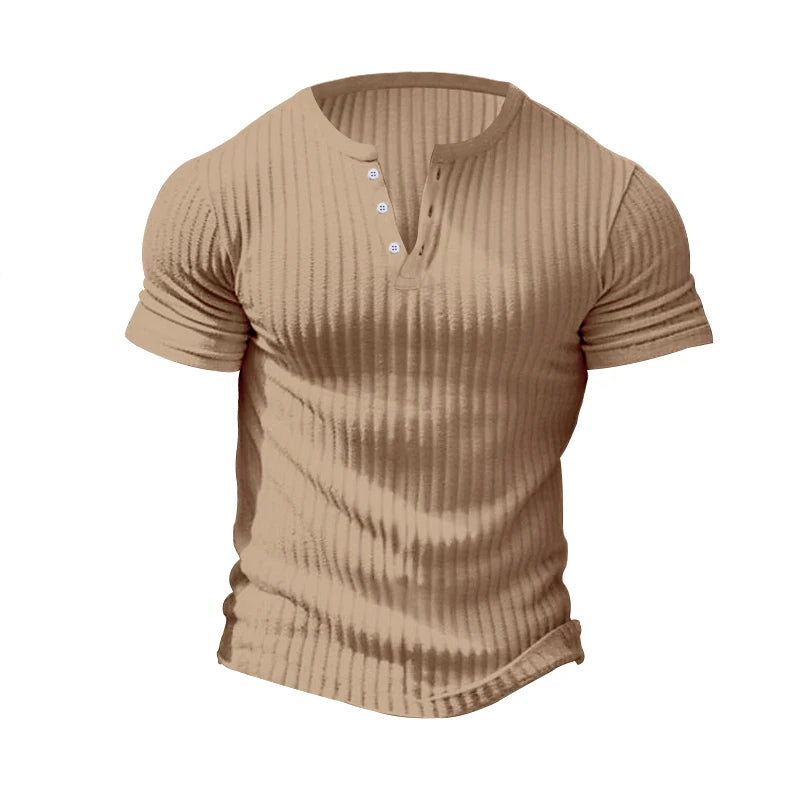 Eron Striped Knit Henley – Ease Line Edition