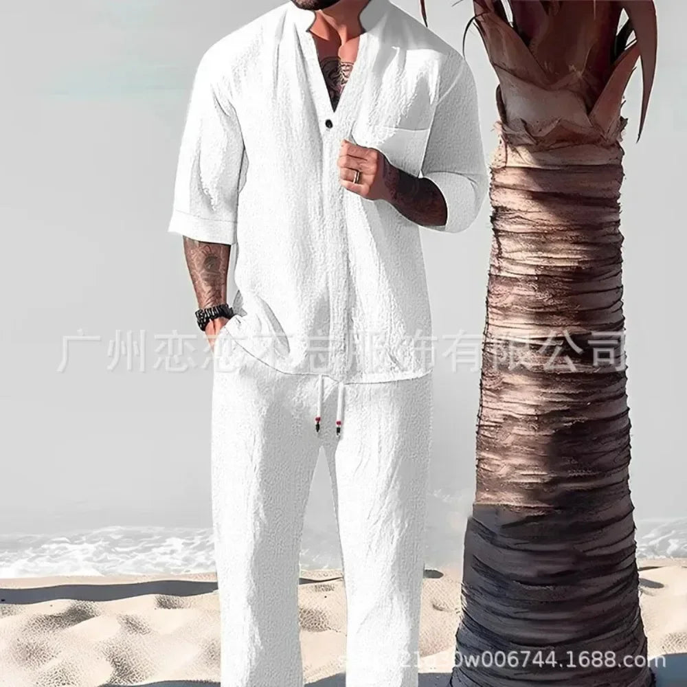Derek Element Set – Men’s Effortless Cotton-Linen Two-Piece