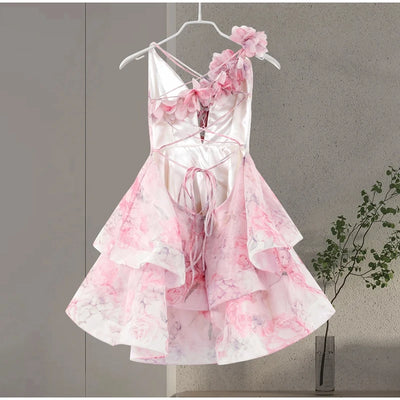 Aurelia Halter Dress – Wild Bloom, Bare Beauty