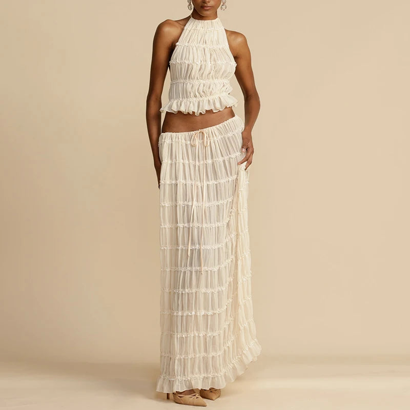 Solei Backless Boho Set – Two-Piece Maxi Edition