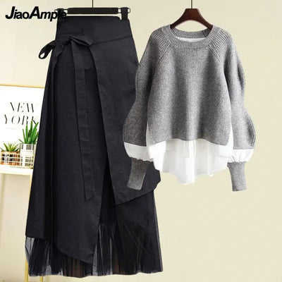 Isla Knit Layered Skirt Set