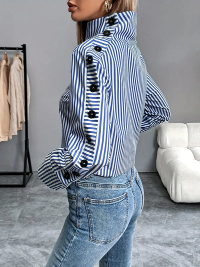 Elise Stripe Splice Blouse