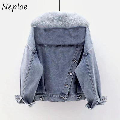 Nova Zip-Up Denim Hoodie Coat