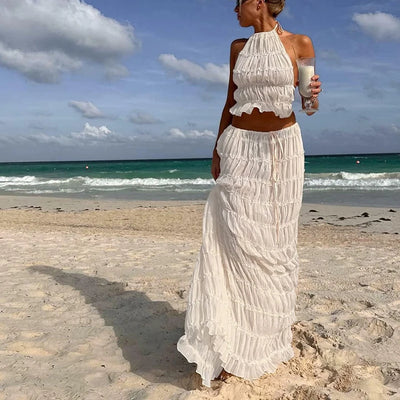 Solei Backless Boho Set – Two-Piece Maxi Edition