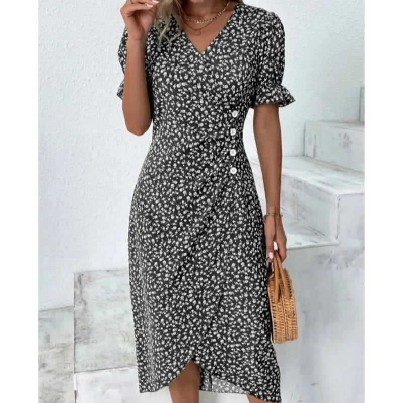 The Elara Geometric Dress
