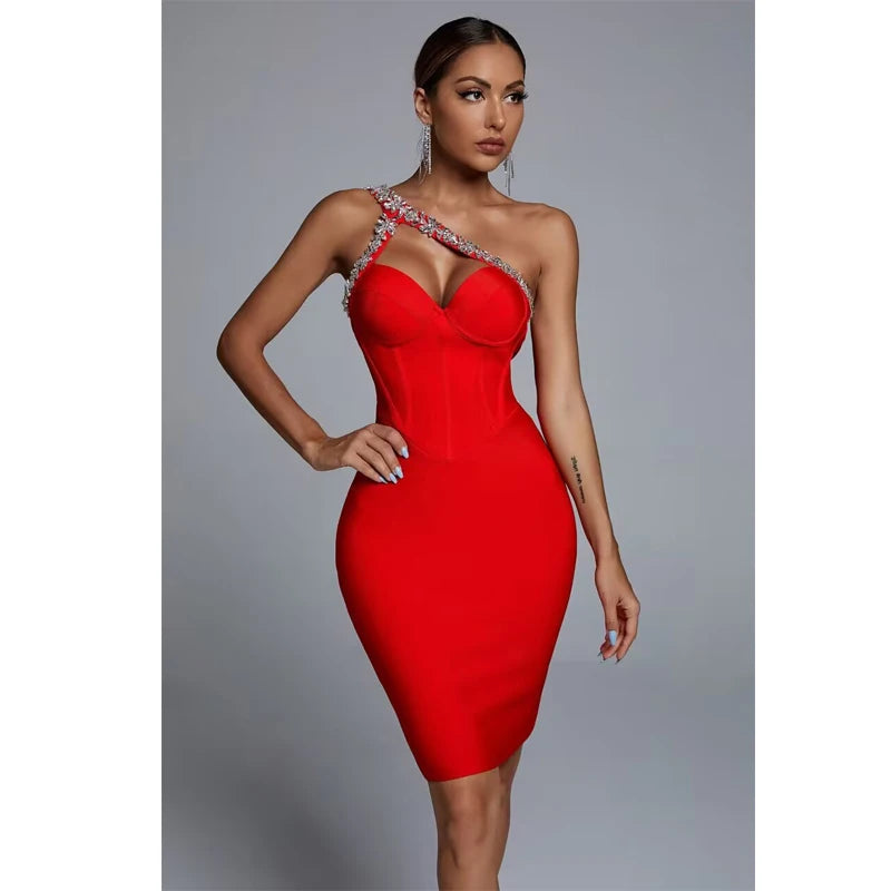 Delilah Diamond One Shoulder Bodycon Dress