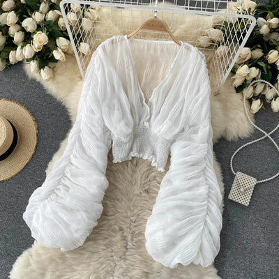 Nahla Sheer Sleeve Blouse – Air light Edition