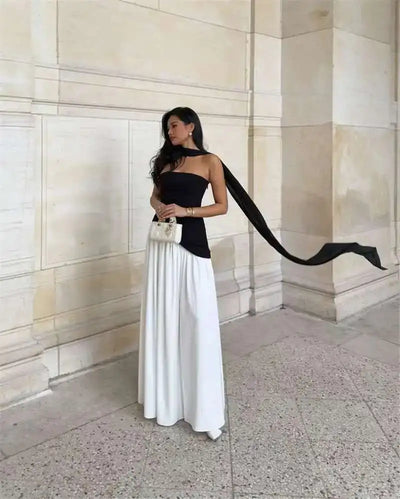 Siena Strapless Maxi Dress – Split Flame Edition