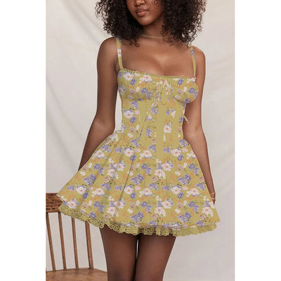 Faye Lace Corset Mini Dress – Summer Bloom Edition