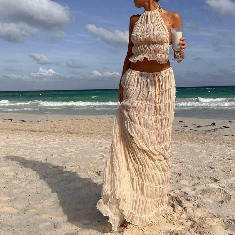 Solei Backless Boho Set – Two-Piece Maxi Edition
