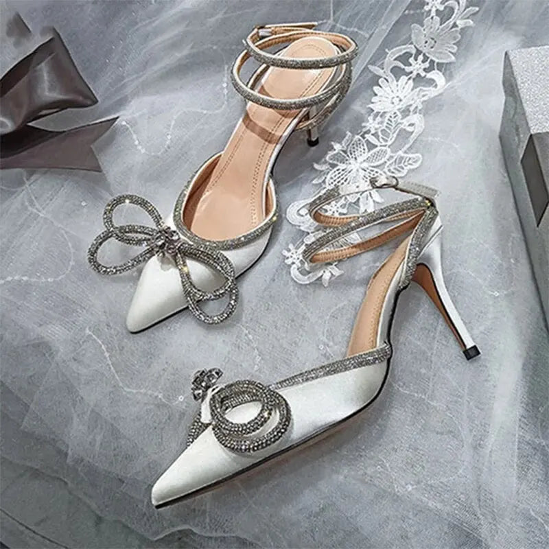Aurora Crystal Bow Heels