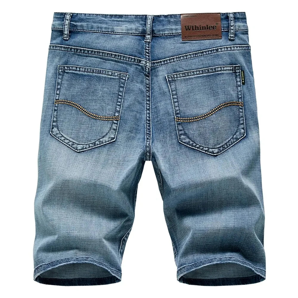 Slate Denim Shorts – Classic Stretch Fit