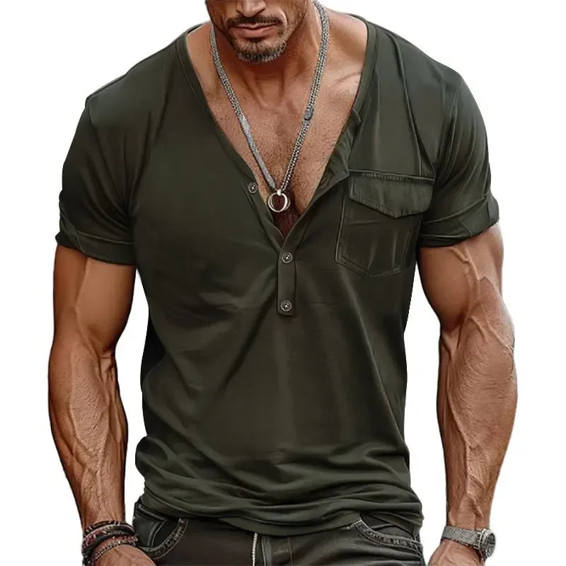 Niko V-Neck Pocket Tee – FlexFit Edition