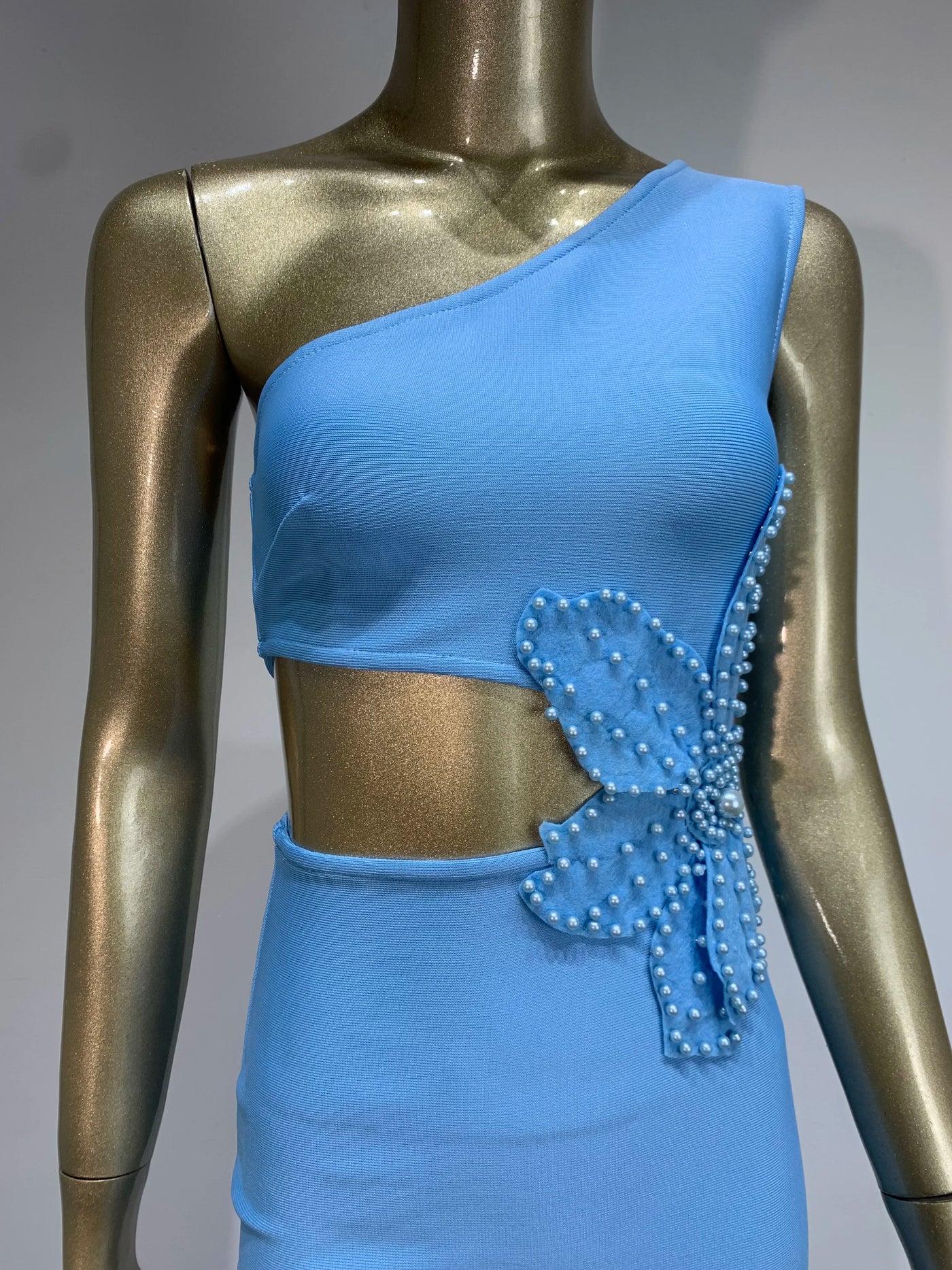 Elise One-Shoulder Dress – Pearl Sky Edition